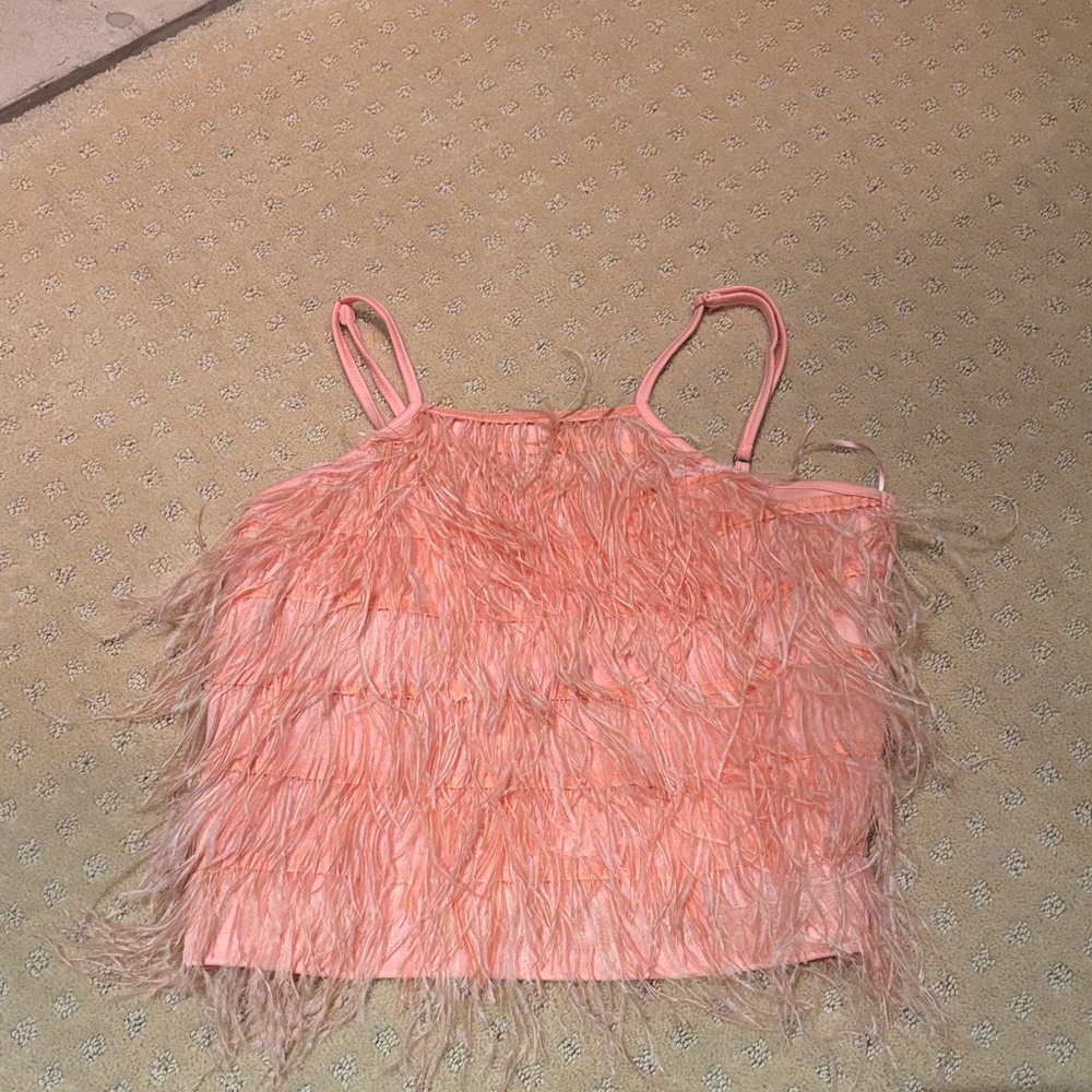 Pink Feathered Women's Top